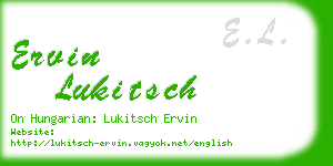 ervin lukitsch business card